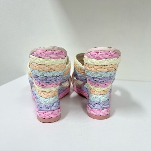 Sophia Webster Ines Woven Wedge Mid Espadrille Mule Slide Sandals 38 7.5 - Picture 5 of 7